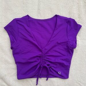 Vibrant Purple Ruched Athletic Top